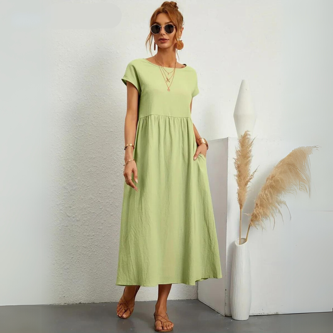 Isla | 100% Pure Cotton Casual Midi Dress