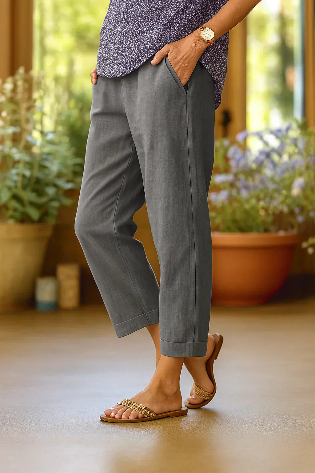 The Rivana | Relaxed cotton linen summer pants