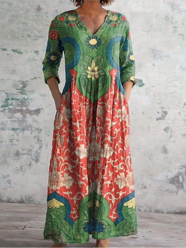 Celestine | Maxi Dress With Vintage Flower Print