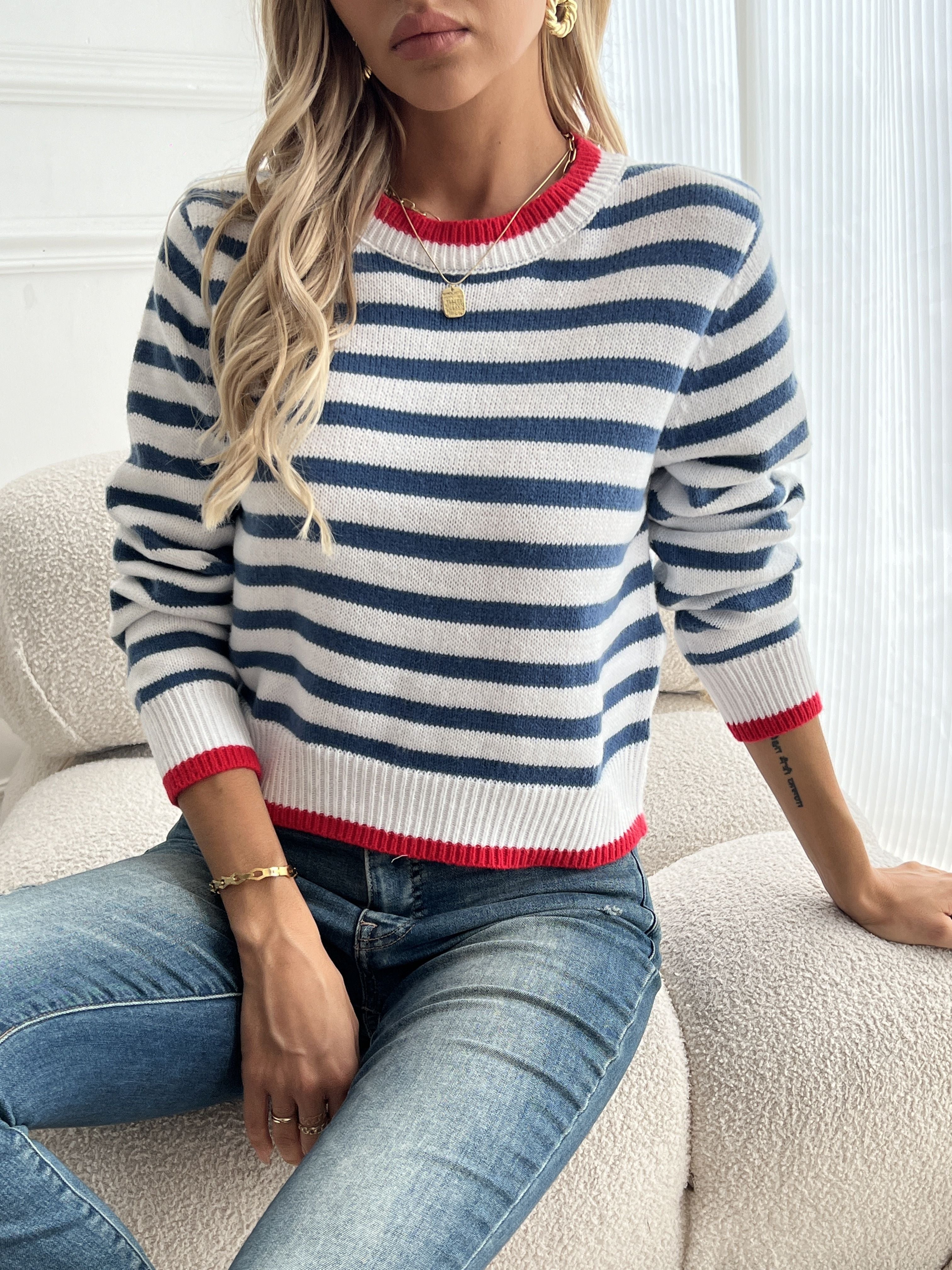 Mary | Striped Crewneck