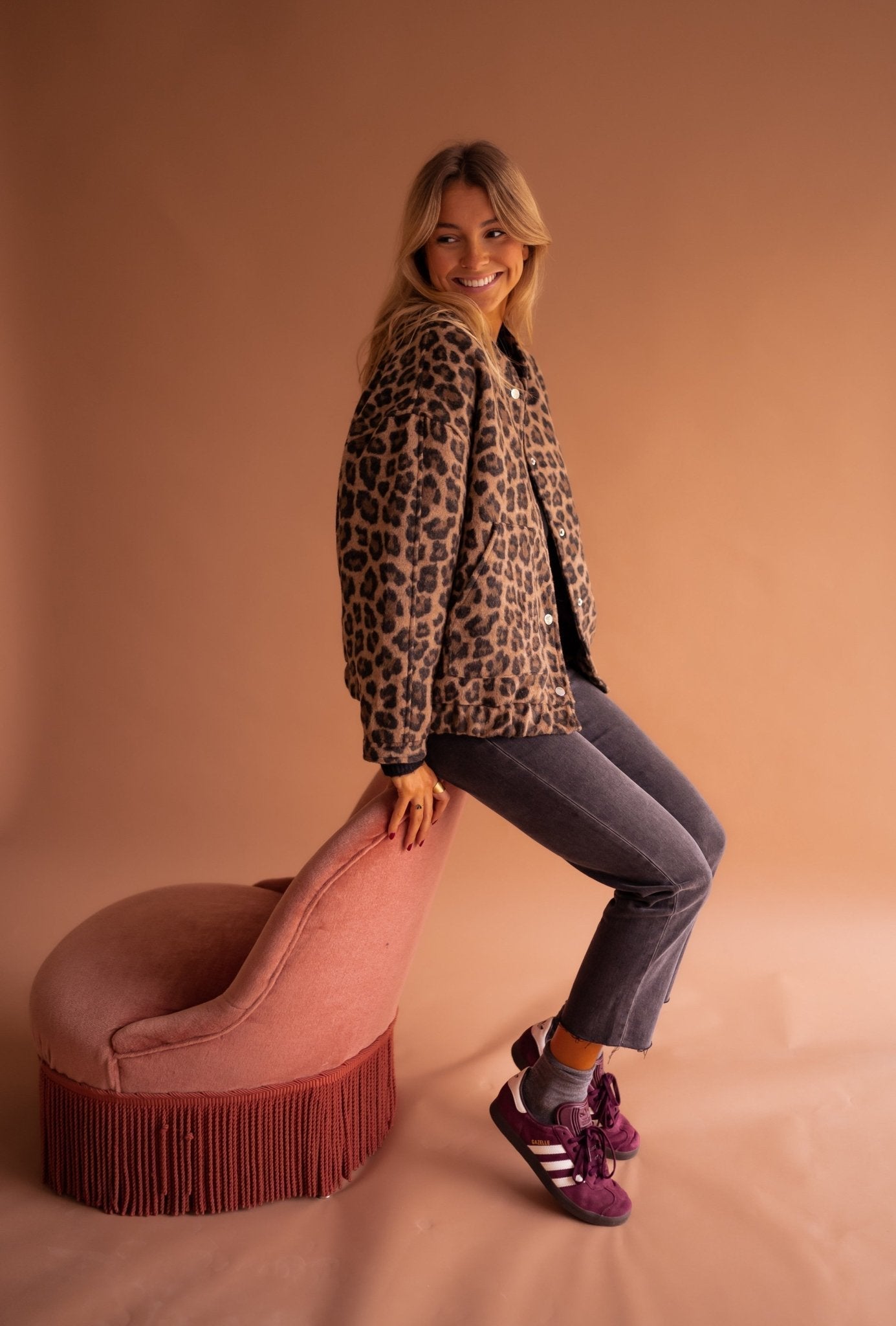 Luisa | Trendy Jacket with Leopard Print