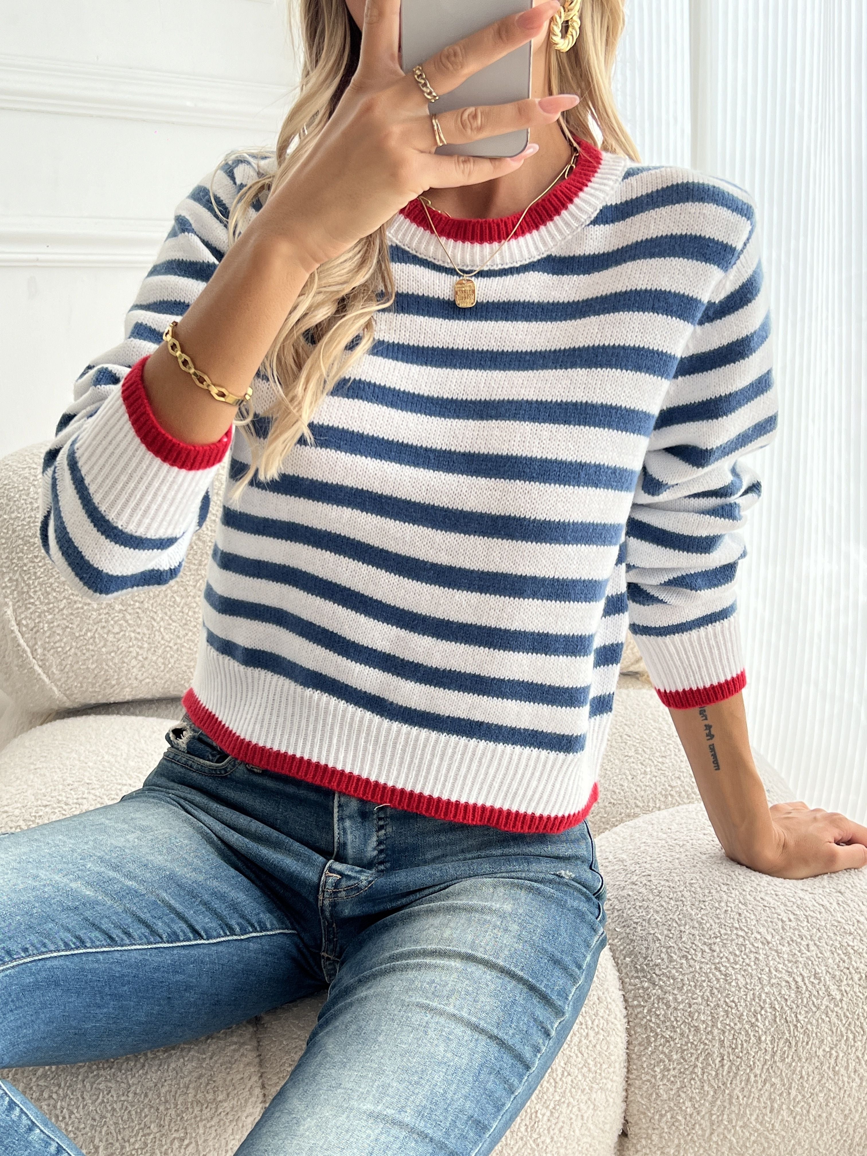 Mary | Striped Crewneck