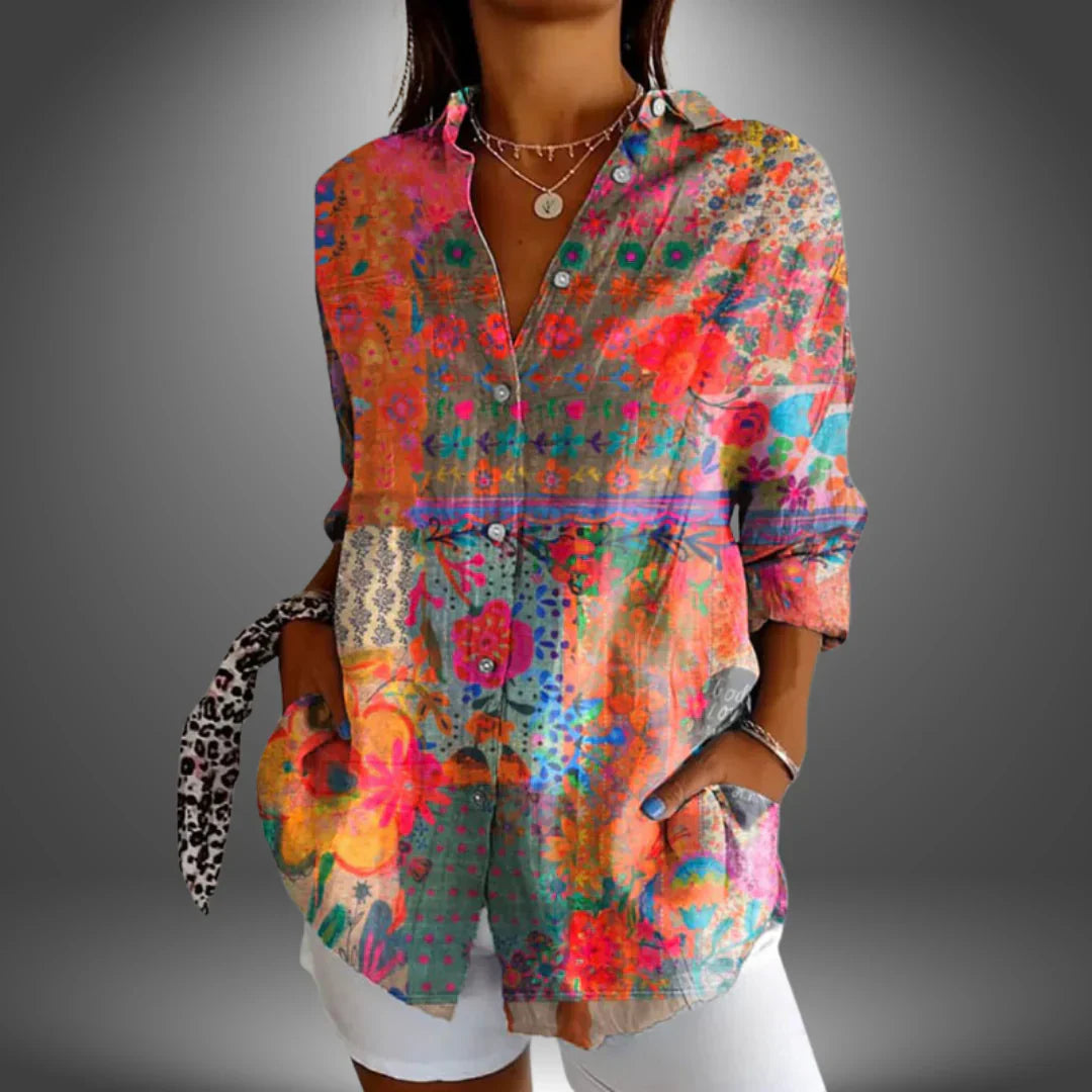 Gwen - Elegant Floral Print Blouse