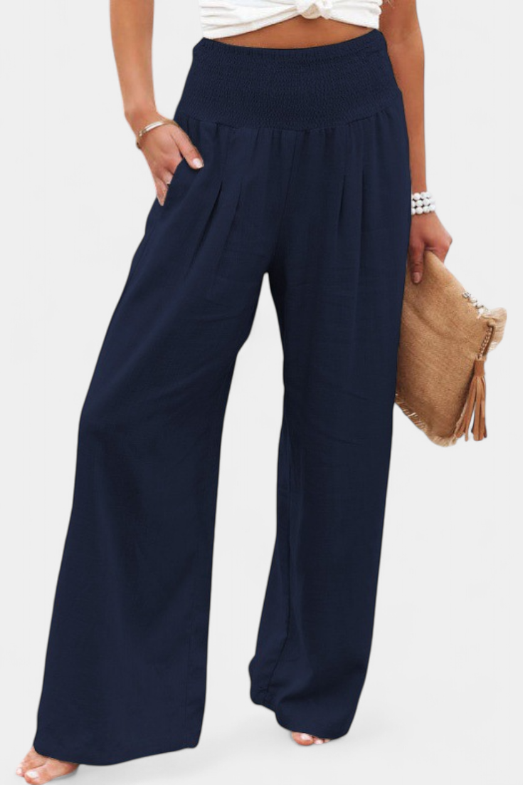 Alexia | Cotton and Linen Pants with Flowing Cut