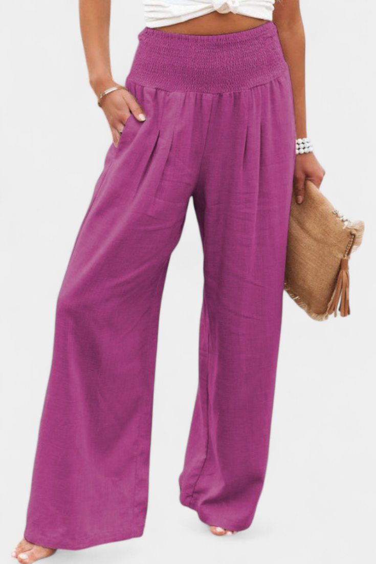 Alexia | Cotton and Linen Pants with Flowing Cut