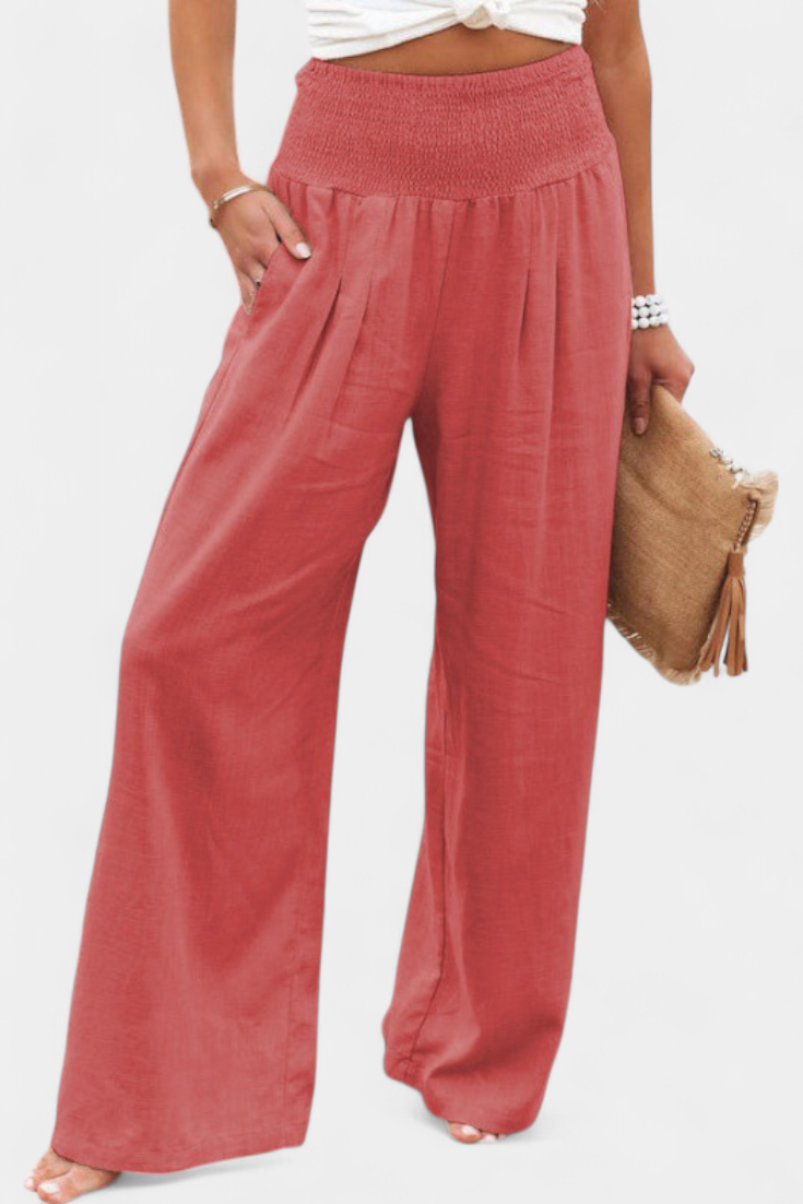 Alexia | Cotton and Linen Pants with Flowing Cut