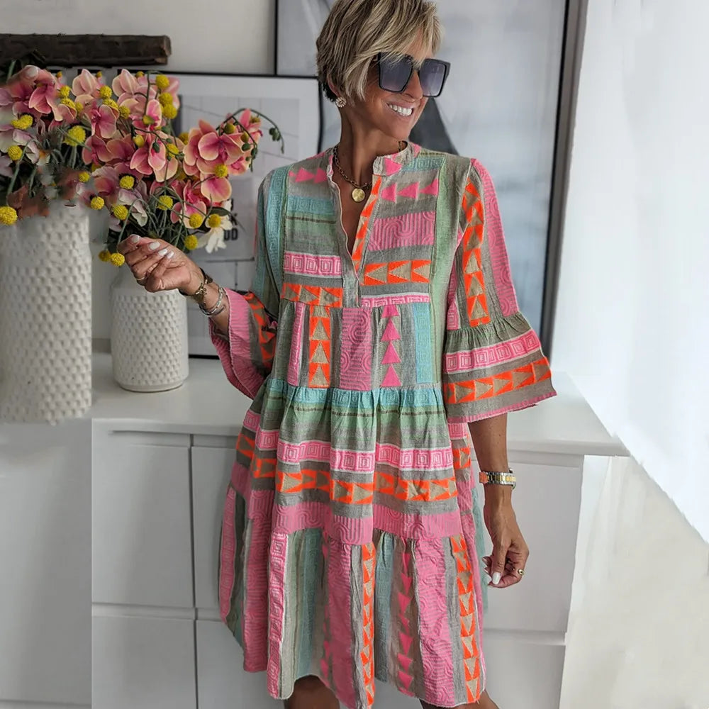 Juliane | Boho Tiered Swing Dress