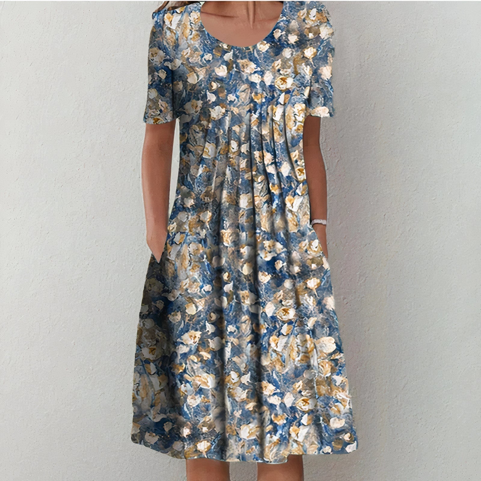 Hanna™ | Floral Midi Dress with Pockets