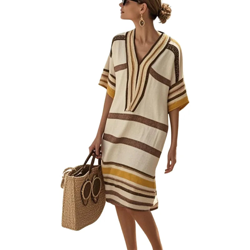 Enrica | Flowing striped dress