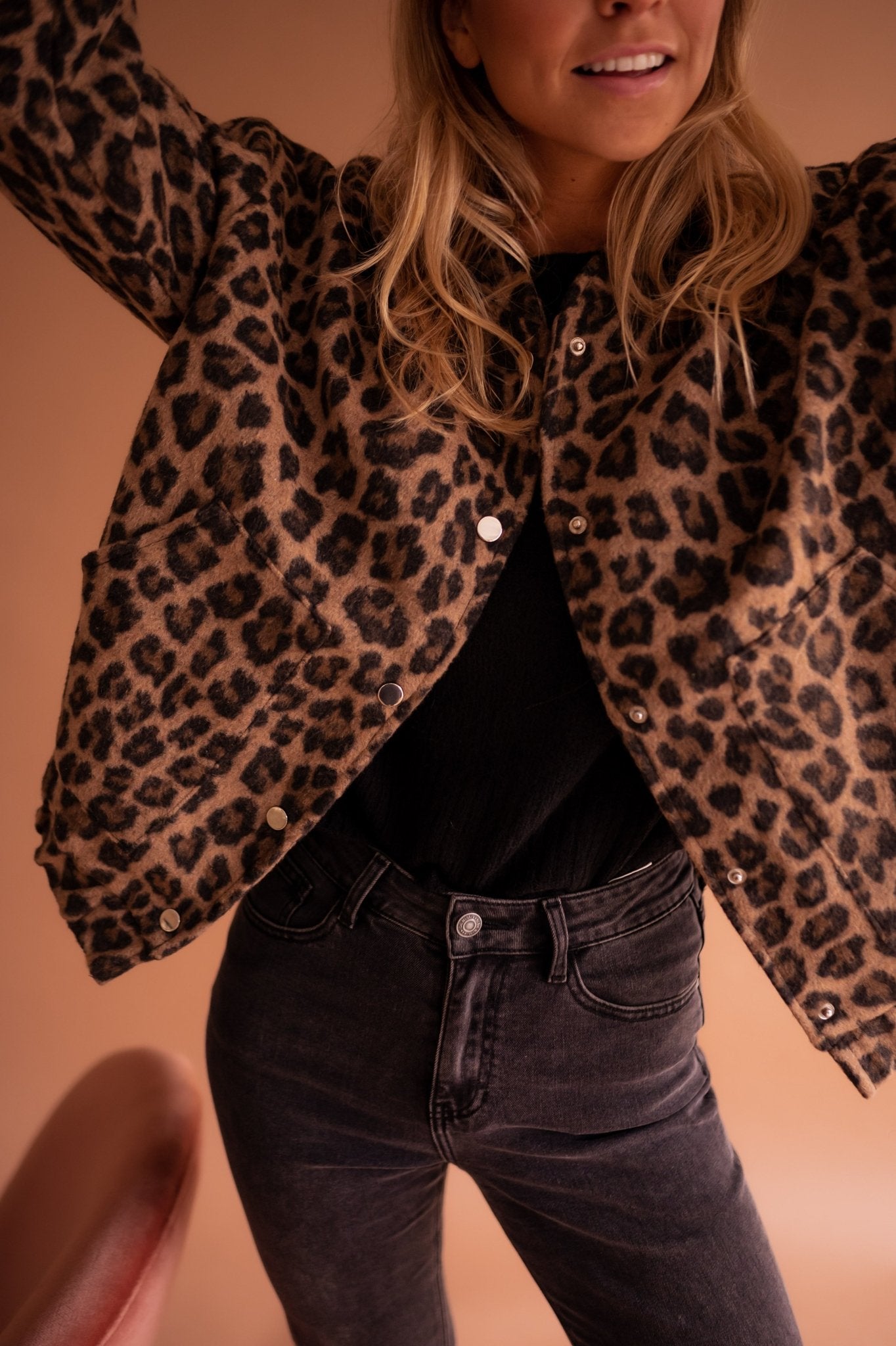 Luisa | Trendy Jacket with Leopard Print